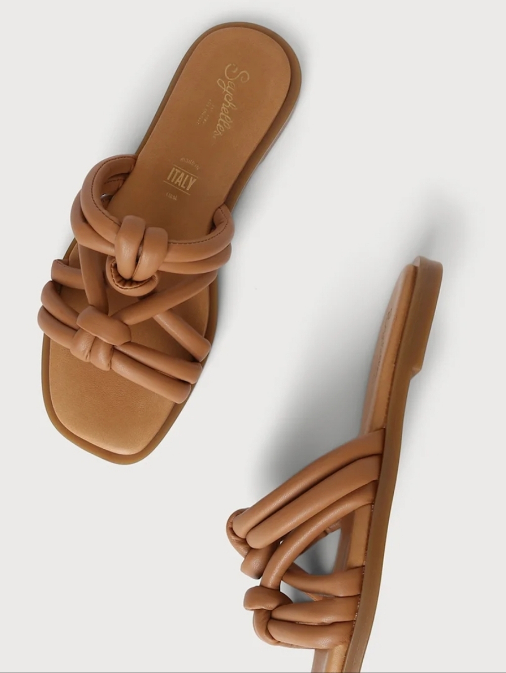 Seychelles Sun Kissed Tan Knotted Slides Size 8